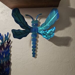 Metal dragonfly large wall art home decor modern accent unique design